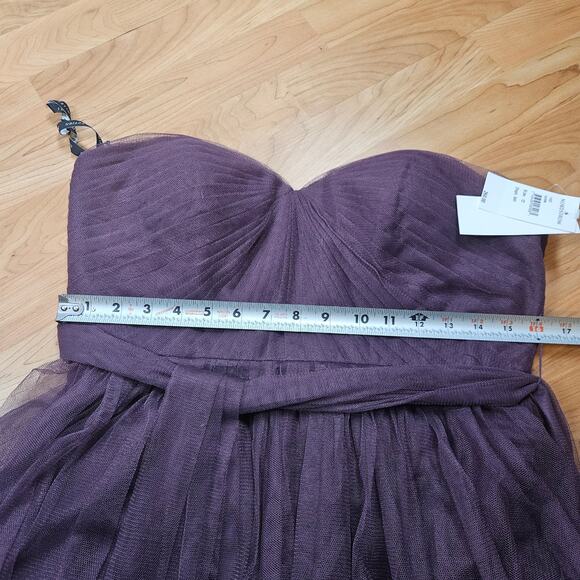 Jenny Yoo Size 12 Anabelle Strapless Tulle Gown Midi Dress Lilac Dusty Purple - Picture 6 of 7